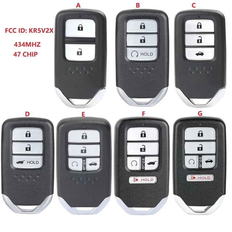 H-onda Pilot CRV Civic City Jazz Grace Fit Replacement Smart Remote Control Car Key 2/ 3/ 4/ 5 Buttons 433MHz KR5V2X CN003136