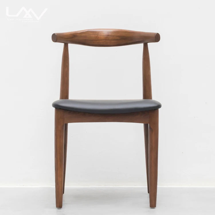 PU Leather Wooden Frame chaise Dining Restaurant Wooden Dining Chair and OX Horn Chair or Cow Horn Chair