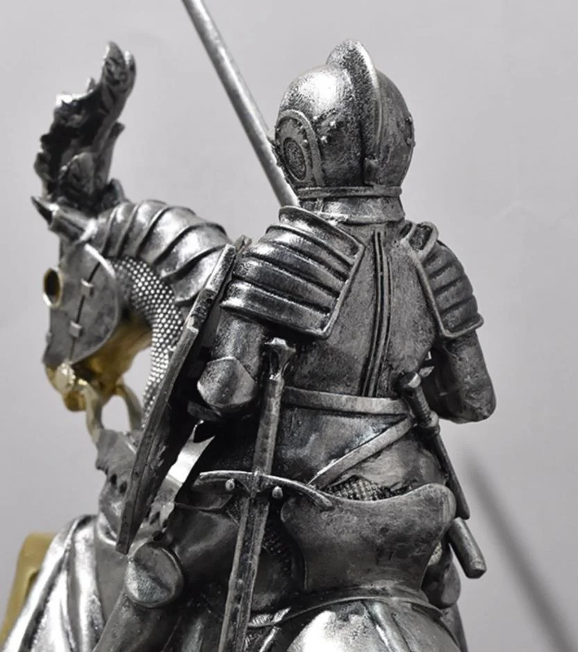 Roman medieval warrior armor heroic knight figures decoration European kamen rider horse art statue