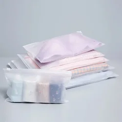 Translucent PVC Clear Plastic Bags Custom Logo Frosted Poly Zipper Bags For Clothes Shirt Swimwear Packaging