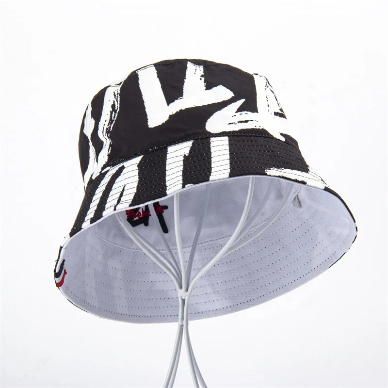 Custom 2023 Polyester Twill Cotton Bucket Hat with All-Over Print and Embroidered Logo Reversible Bucket Hat