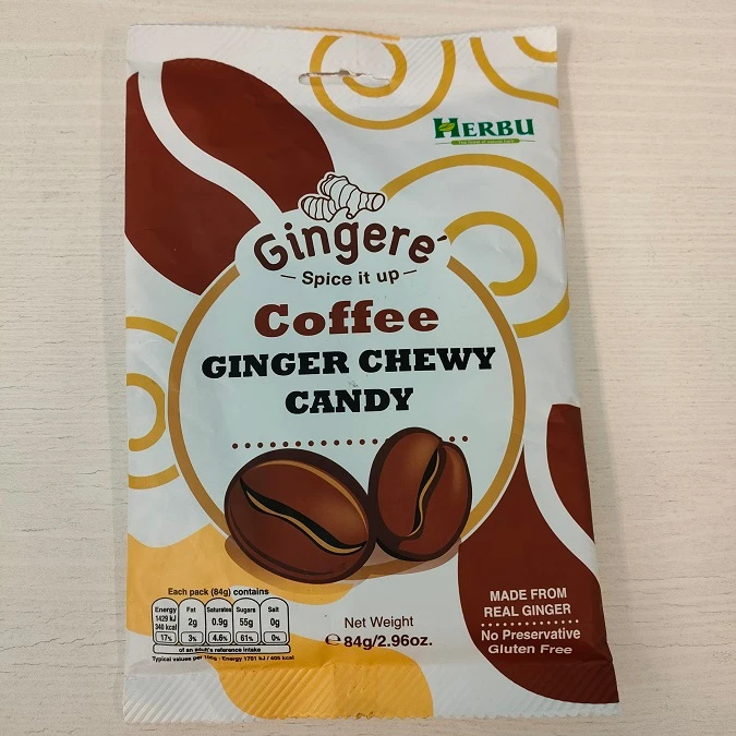High Quality Gingere Coffee Ginger Chewy Candy 84g Soft Sugary Candy