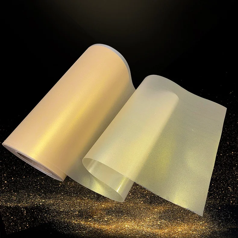 Factory Price 30cm 60cm Heat Transfer Pet Film Cold Peel Gold Dtf Film for Dtf Printer Textile Heat Press