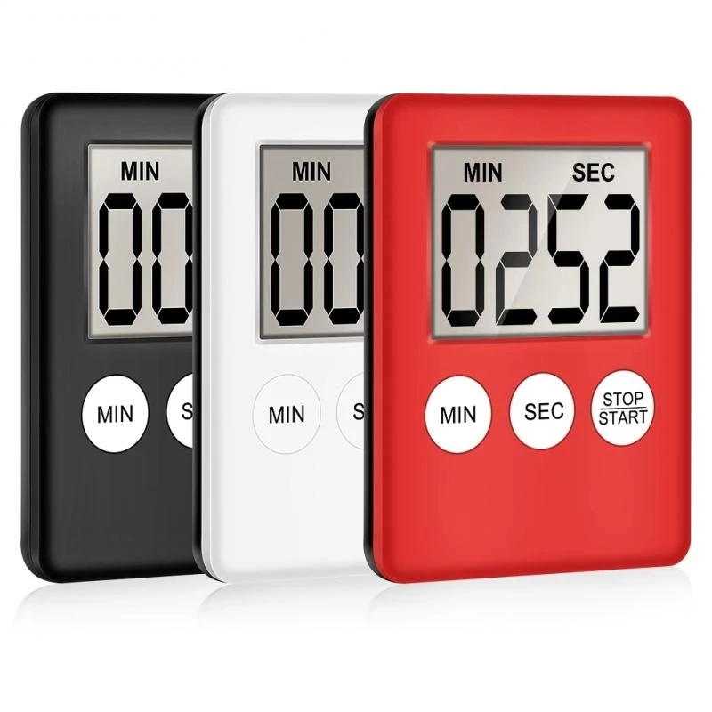 Kitchen Timer Super Thin LCD Digital Screen Cooking Count-Down Up Magnetic Clock Alarm Bar Accessories Sleeping Sport Work Tool