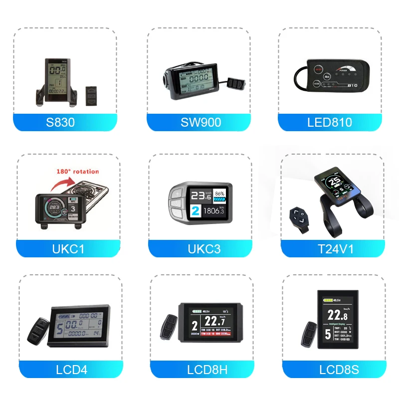 Новый дизайн мощный байк способный преодолевать Броды дисплей KT-LCD8H LCD8S цветной экран 36v 48v 52v Запчасти