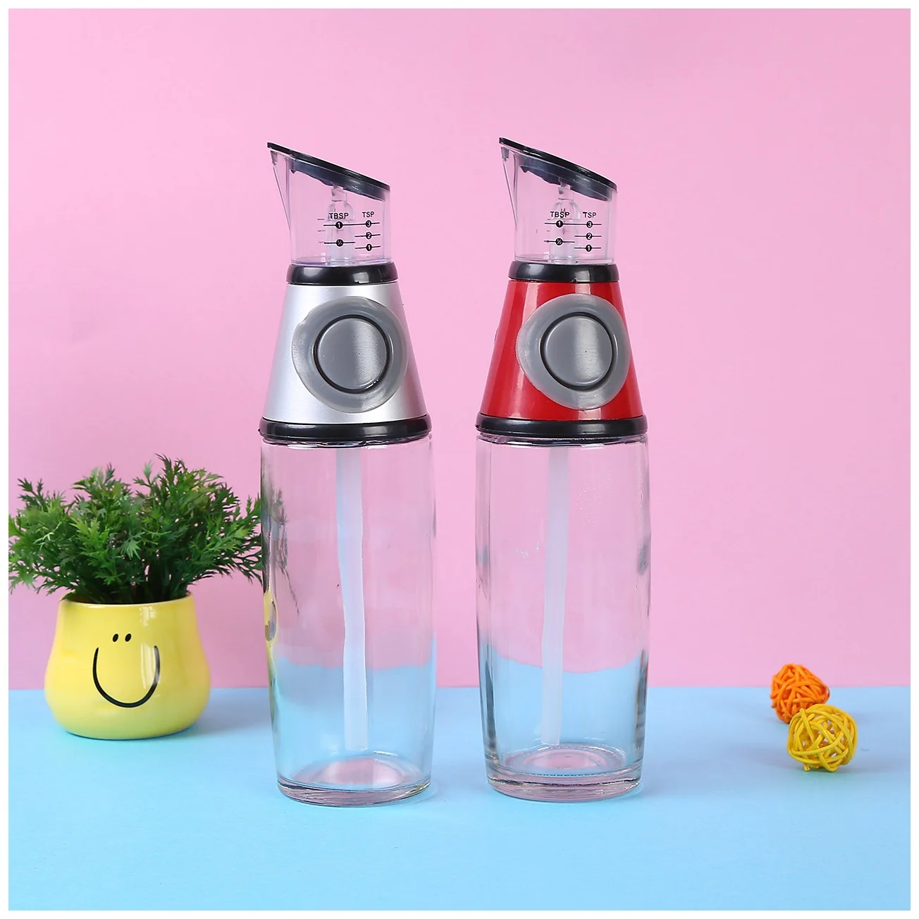 Oil Dispenser Bottle for Kitchen Olive Oil Dispenser Superior Glass Oil and Vinegar Dispenser with Measuring