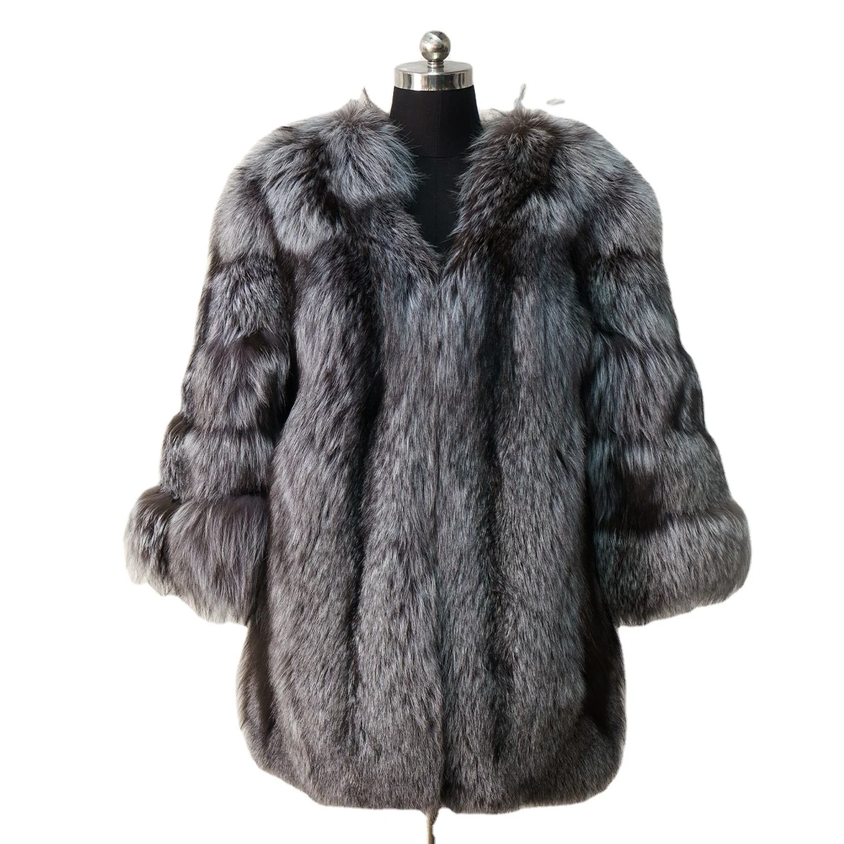 High quality fox fur Men and women Natural Fox Fur Warm fur Long sleeves soft and high grade fox coat The spot