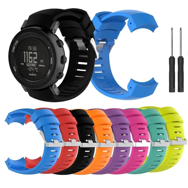 Черный смарт-браслет для Suunto Core ALU сменный спортивный браслет набор инструментов однотонный силиконовый ремешок часов