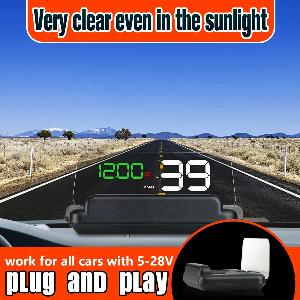 T900 GPS Car HUD Head Up Display OBD2 Security System Overspeed Alarm