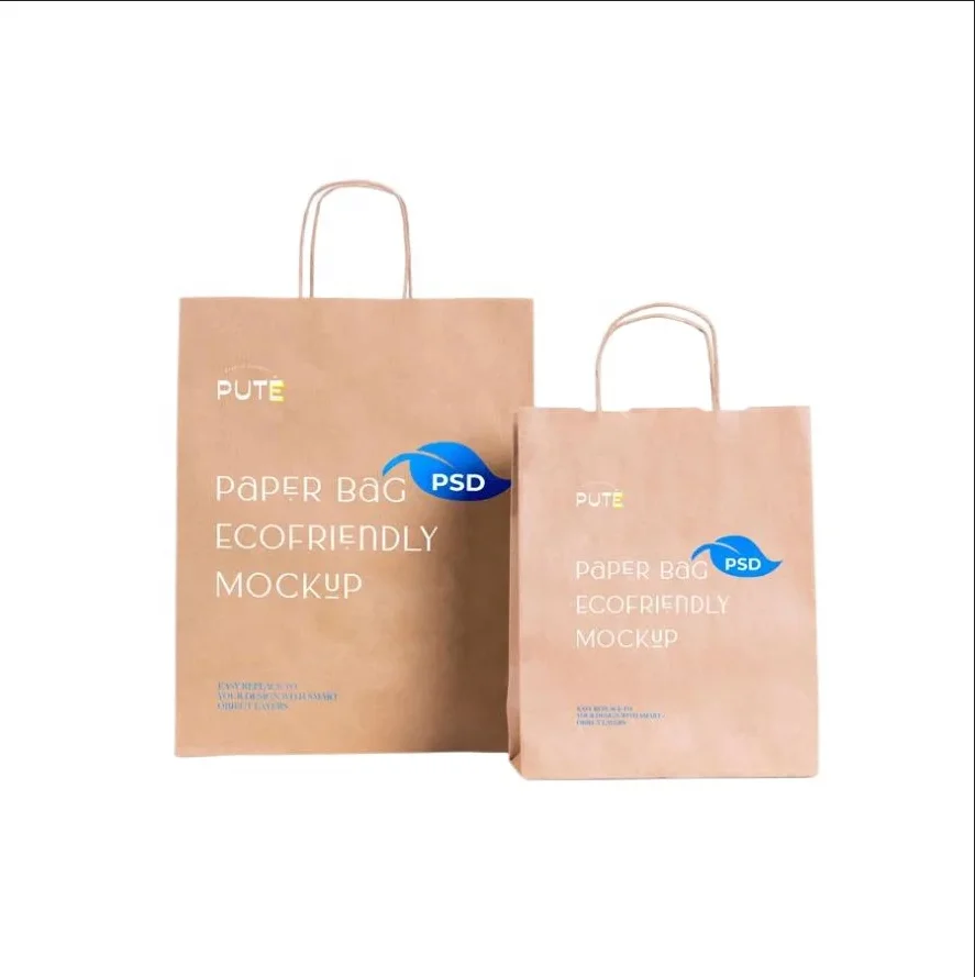 Handled Paper  Pink Durable Sturdy Kraft  Shopping Merchandise Bags Homemade Decoration Paper Bags Present Bags
