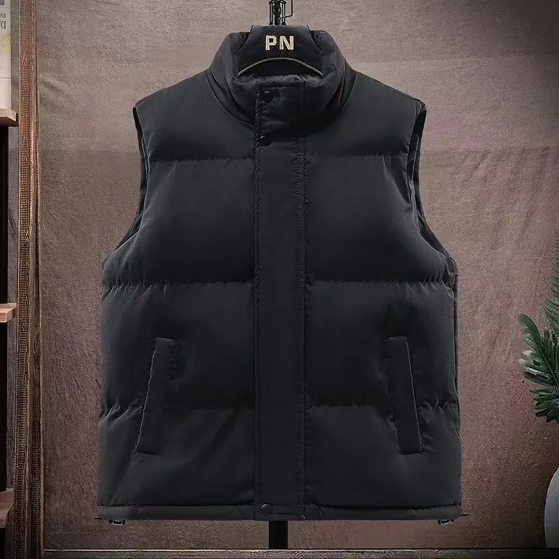 OEM Sleeveless Bubble Puffer Vest Jacket  Custom Logo Waistcoats Warm Winter Vest For Men