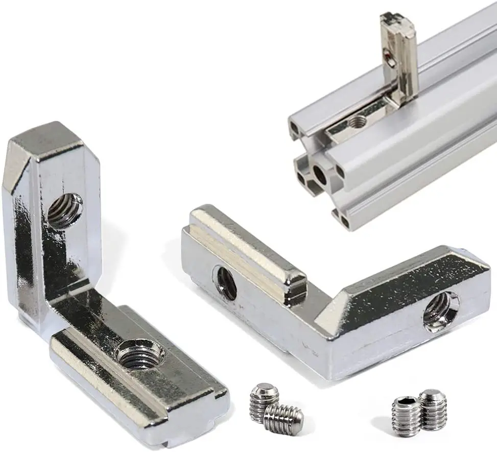 T Slot L Shape Interior Inside Corner Joint Bracket for European Standard Aluminum Extrusion Profile 4545 Series Slot 10mm