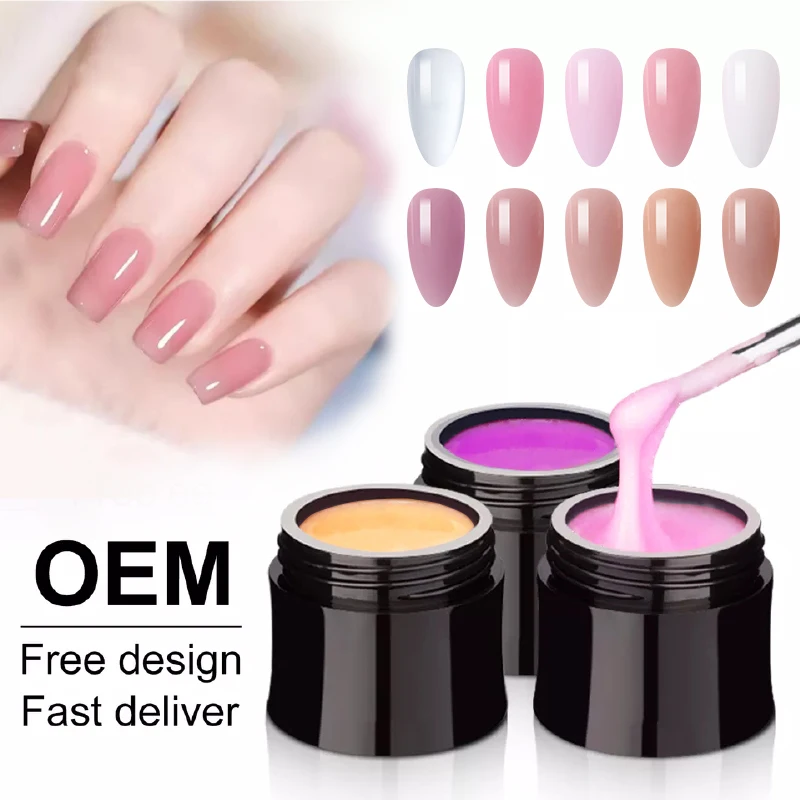 HS 50ml Nail Art Design Custom 69 Colors 50g Camouflage Color Nude Hard Jelly Nail Extension Gel Builder