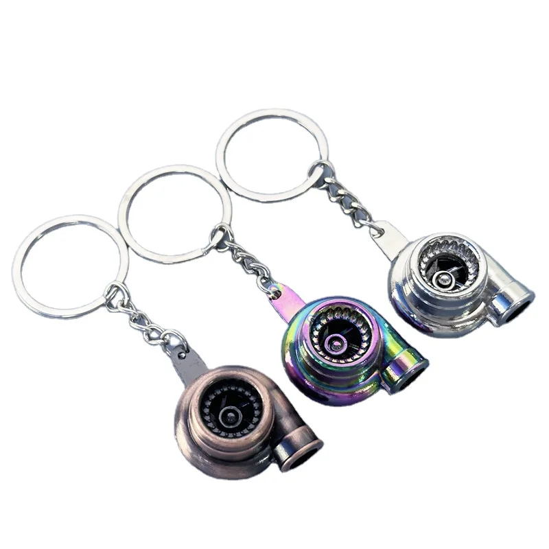 Promotional metal key chains carabiners custom logo WL key ring Turbo Car modification parts model keychain