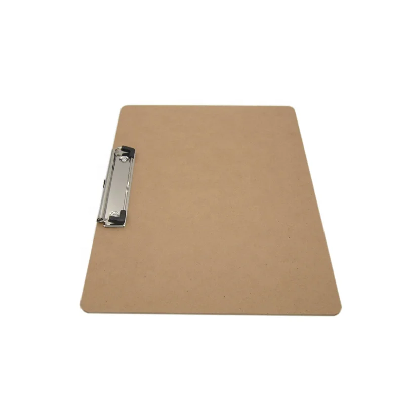 A4 letter size horizontal recycled hardboard clipboard MDF clipboard with low profile clip for office