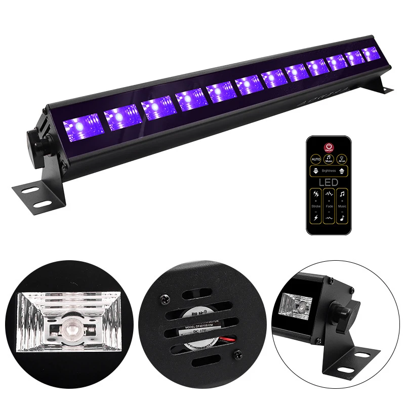 DJ Lighting Equipment 36W 12 UV Black Bar Laser Remote Control LED Wall Washer Stage Light For Party Disco Luminous Lamp Power