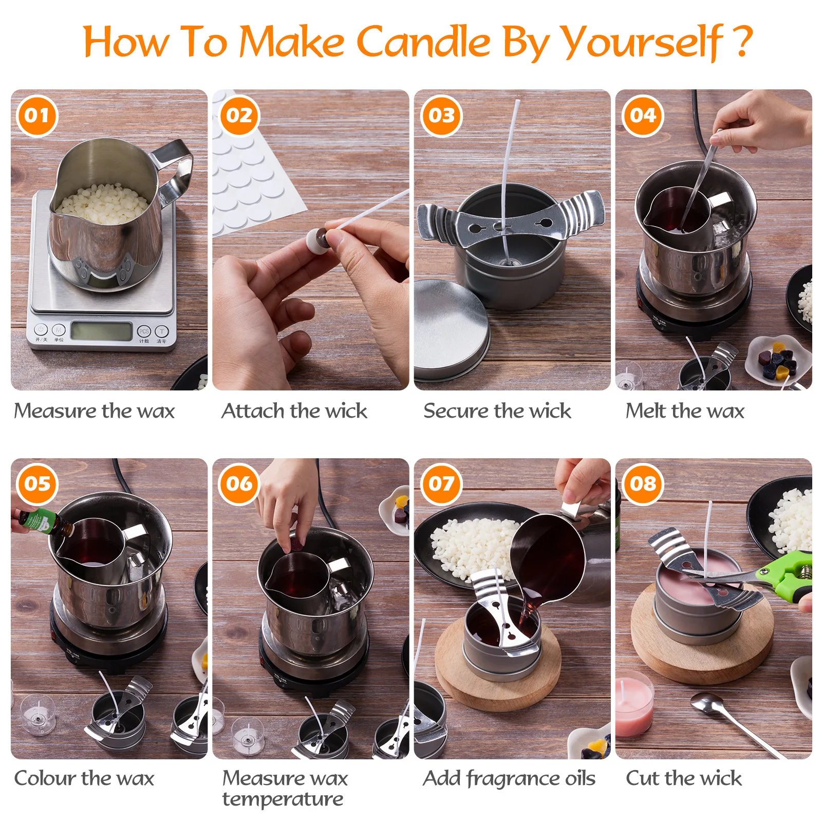 Stock Festival DIY Scented Candle Gift Complete Candle Kit Making Soy Wax Candle Making Kit for Adults Kits Beginners