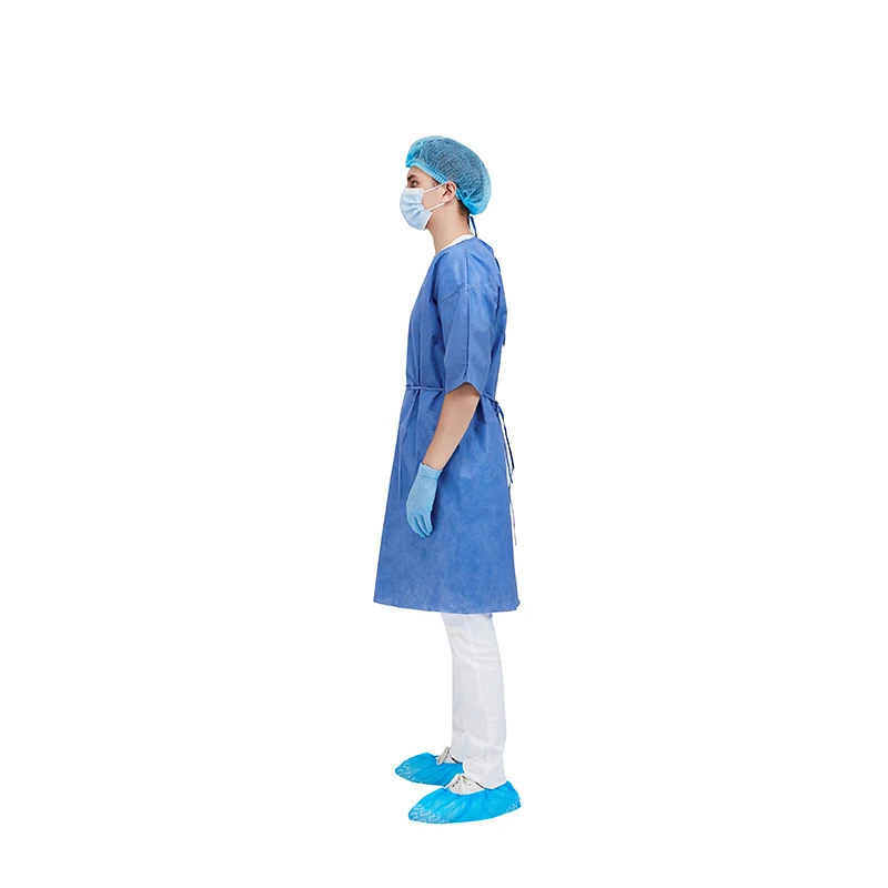 Hot Sale Blood Repellent Green Clothing Nurse Blue 18 GSM Disposable Patient Gown Open Back