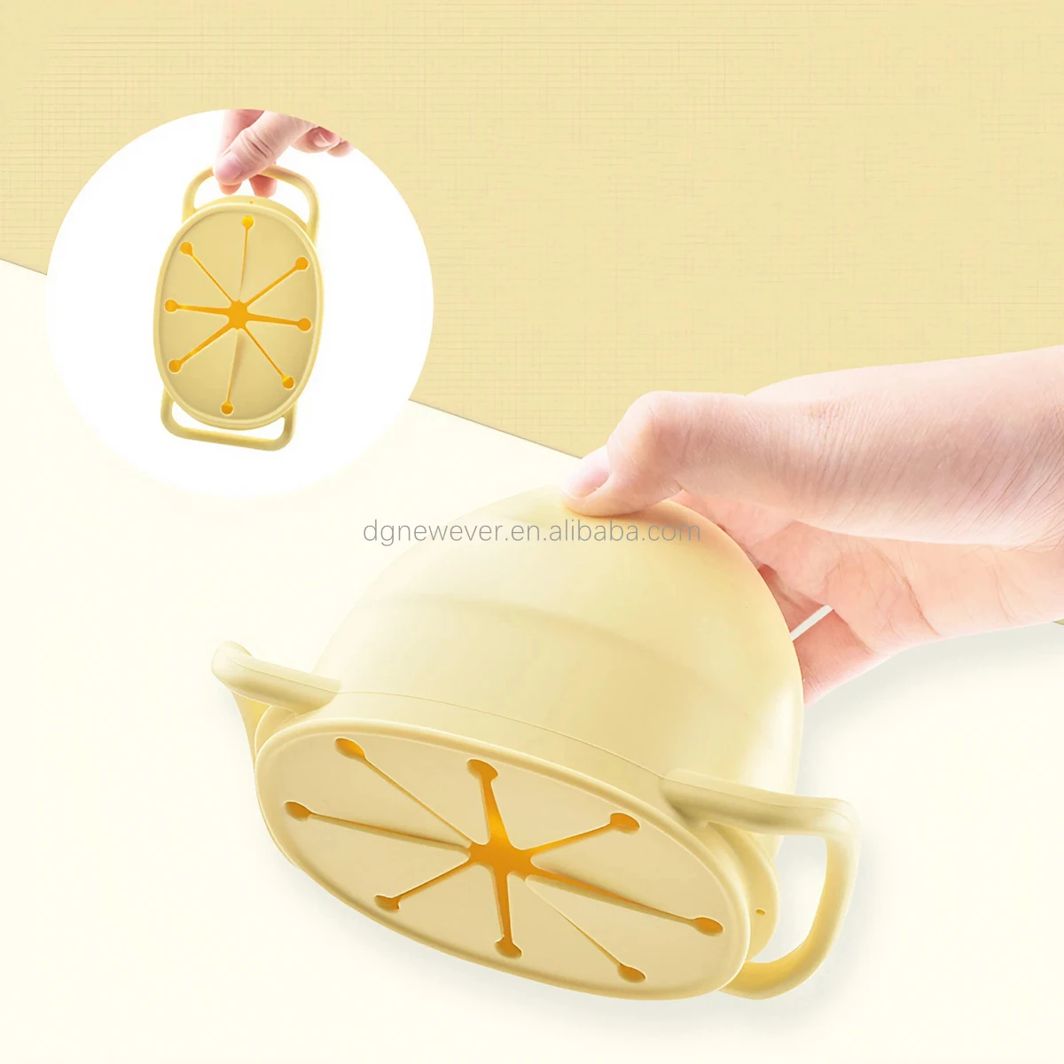 Es-pro Eco-friendly Silicone Toddler Learning Training foldable Cups BPA-Free Food Grade Kids Snack Cup Lid Baby Feeding Set