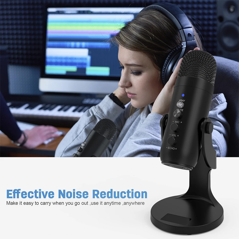 
2021 OEM Factory Condenser hot sale Professional Microphone USB Studio Recording Echo Foldable F500 condenser microphone 