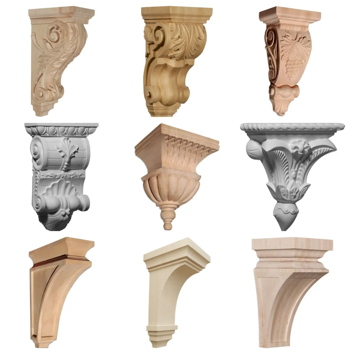 Hand Carved Wood Corbel Carving crown Cornice piece for indoor and outdoor