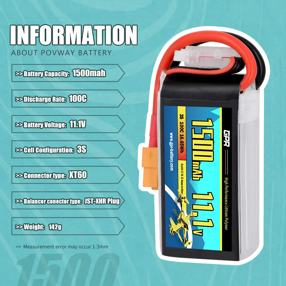 High Capacity Rechargeable Manufacturer RC Lipo Battery 3S 11.1V 1500mah lithium ion batteries battery for FPV drone aircraft