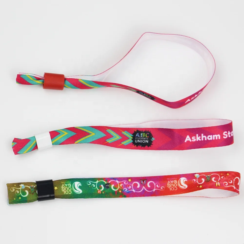
2021 Your logo printing Event & Party satin polyester wristbands 