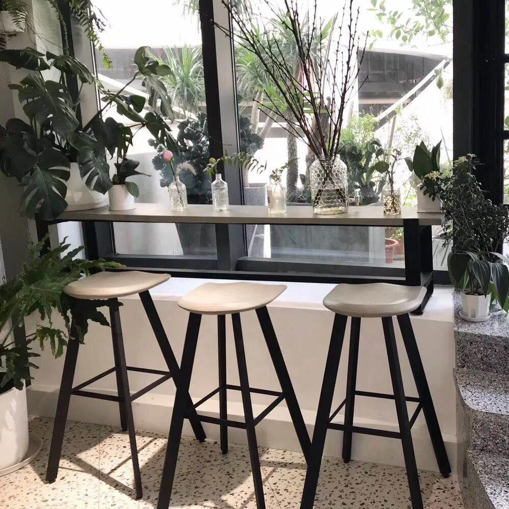 BENTU A modern industrial style chair high metal leg concrete bar stool for commercial home bar kitchen island