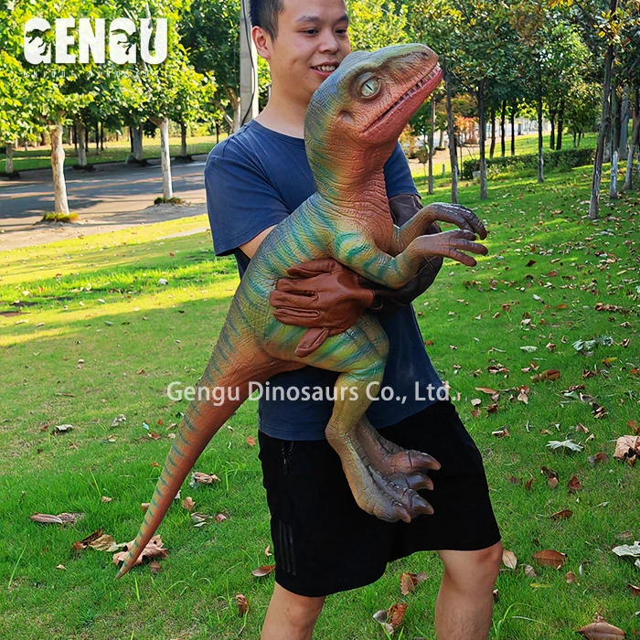 Animatronic Velociraptor Puppet 3D Baby Dinosaur Puppet Hand Control
