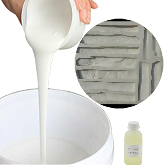 Белая культура стены формы Олово Вылечить RTV-2 Жидкая силиконовая резина для искусственного камня литья