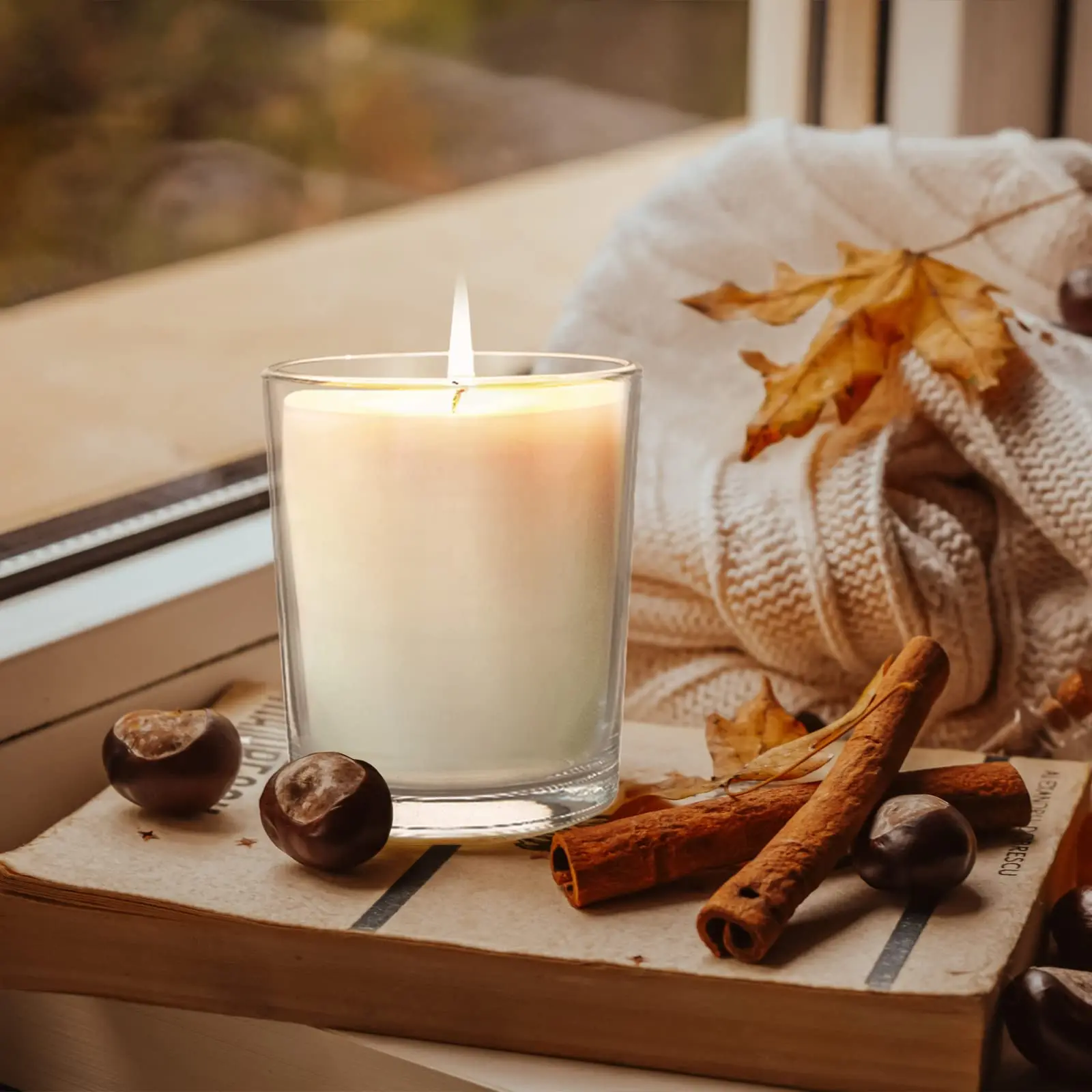 8oz 10oz 12oz Glass Candle Jars High Quality Clear Colorful Candle Jar Custom Logo Box Color Glass Jar for Candle with Lid