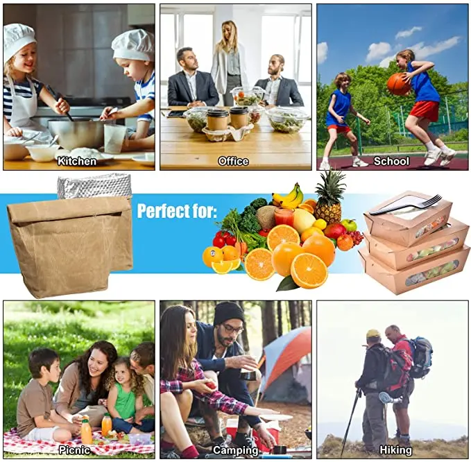 Оптовая продажа безопасные многоразовые контейнеры для пищевых продуктов из вощеного холста Изолированные сумки-кулеры кемпинга