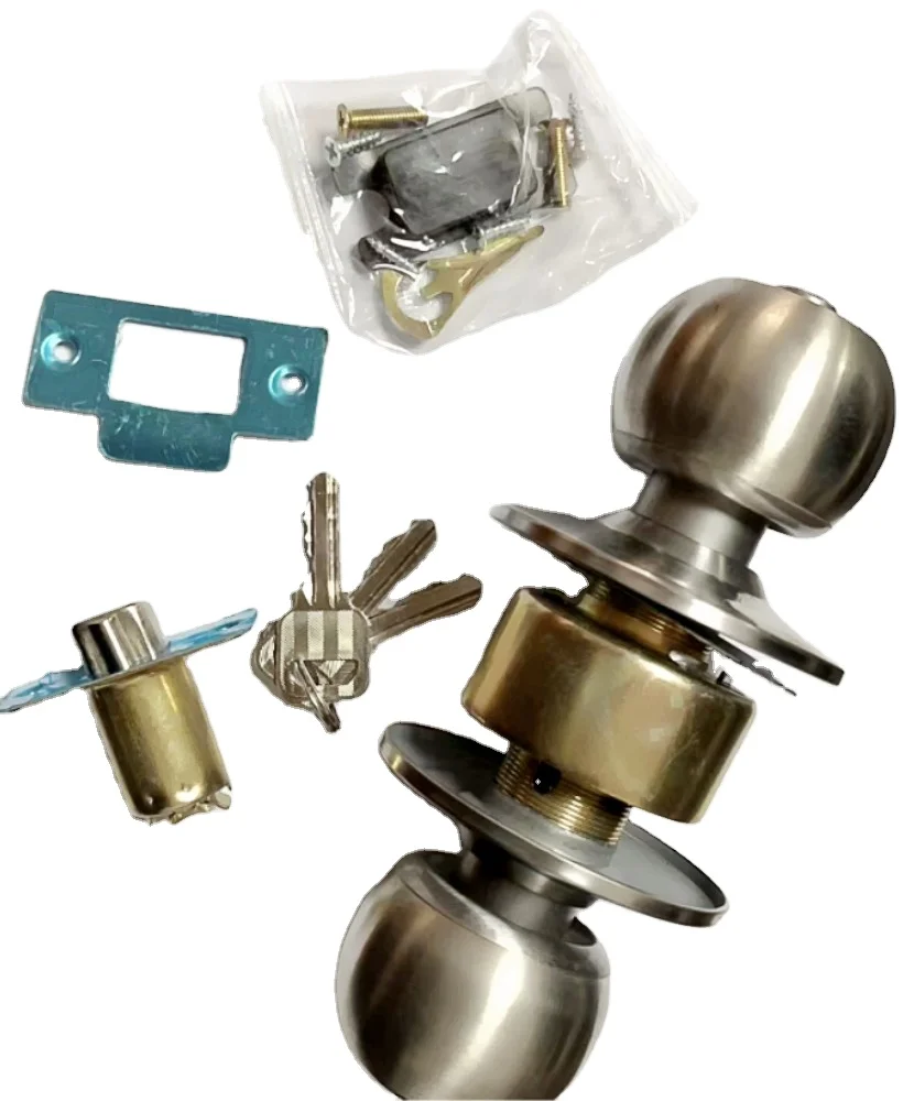 Round Ball Cylindrical Tubular Door Knob Lock With Key