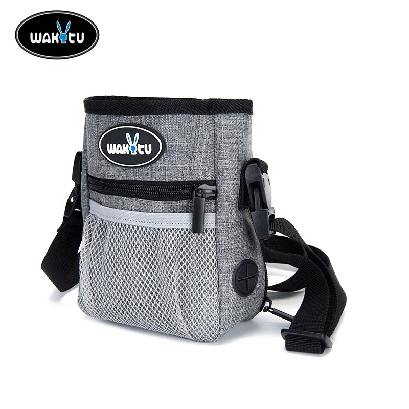 Wakytu C35 Waterproof Portable Adjustable Cross body Food Snack Storage Poop Bag  Holder Treat Belt Bag Dog Training Pouch Bag