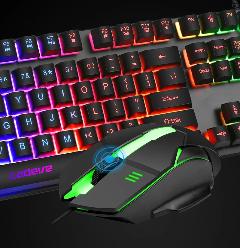 KDW9122 USB со светодиодной подсветкой 104 клавиш клавиатура и мышь комбо дома Веб камера для компьютера ноутбука последняя игровая