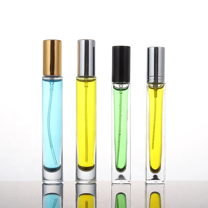 Thick Bottom Vintage 10ml Mini Round Square Clear Refillable Perfume Glass Bottle Skincare Packaging Bottles