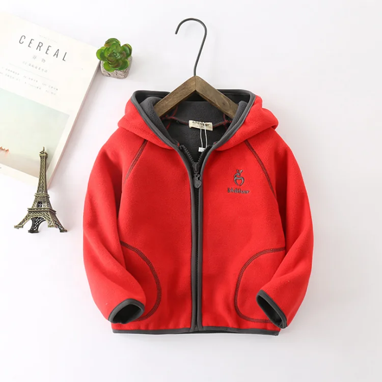 
boys latest design polar fleece nice color hooded jackets for children 