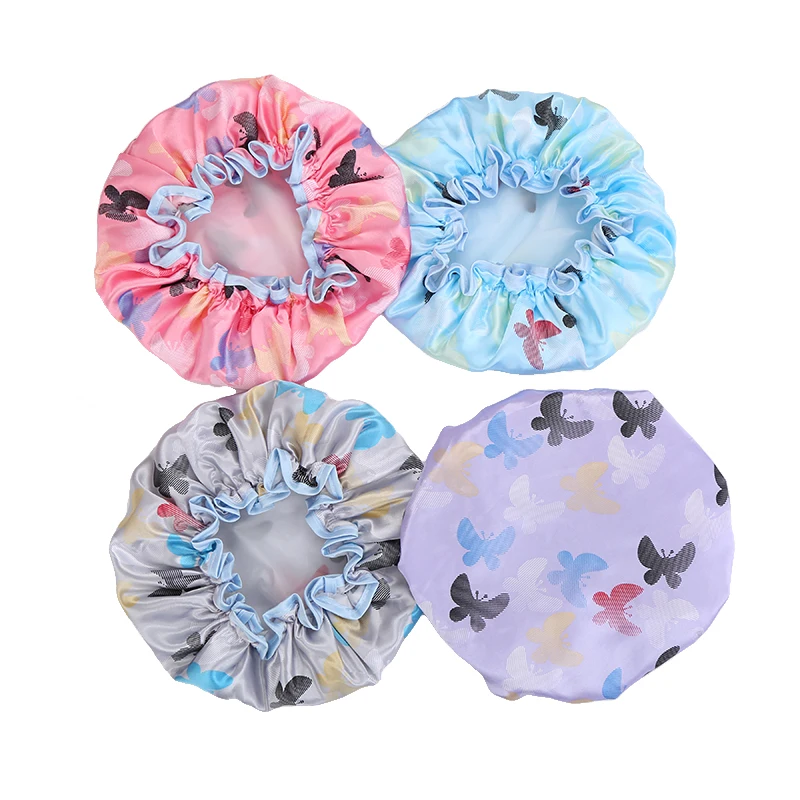 Custom 100~200Pcs Waterproof Thickening Elastic Clear Bathing Cap Salon Hotel Travel Disposable Plastic PE Shower Cap for Unisex