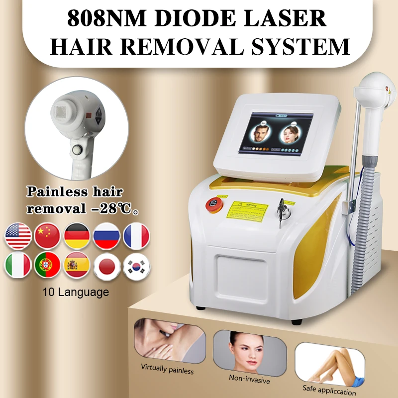 Hot selling 3-wavelength ice platinum titanium diode hair removal 808 diode skin rejuvenation hair removal beauty equipment