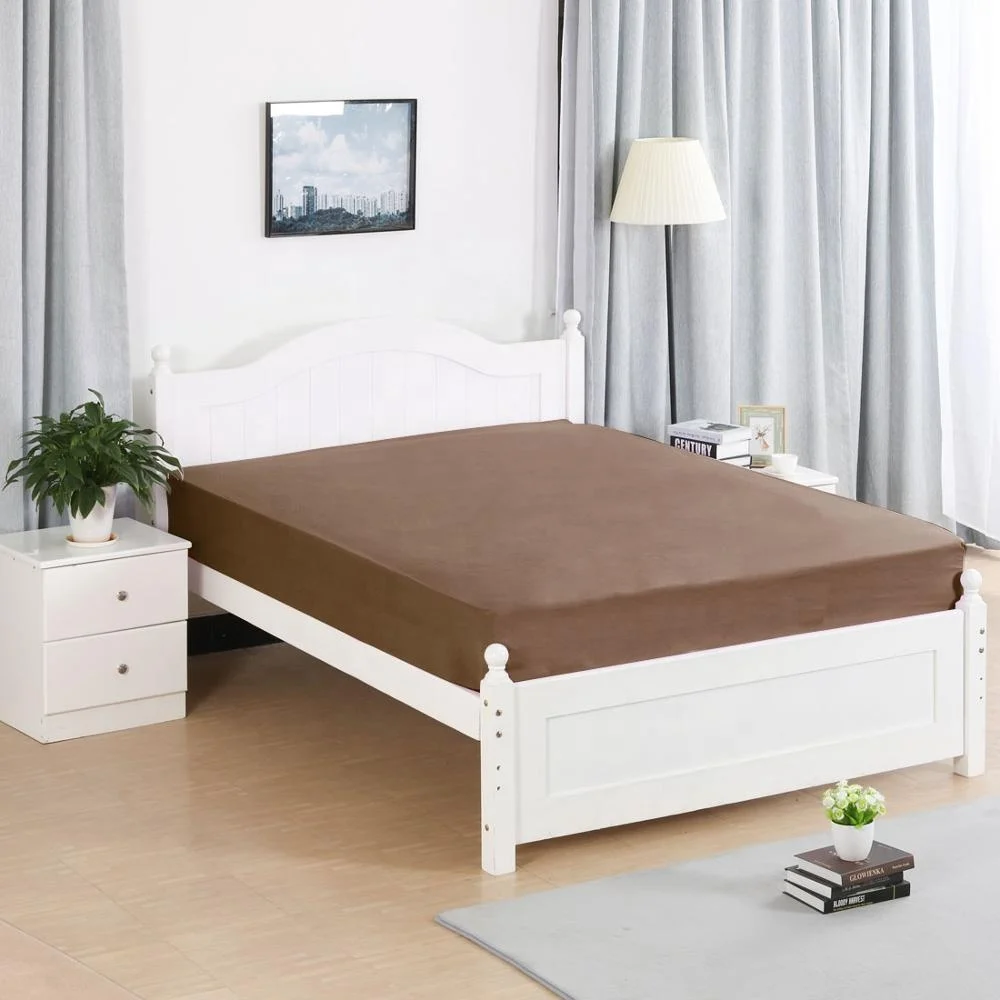 100% Poly Cotton Queen Size Bed Fitted Sheets with Elastic Band Corner