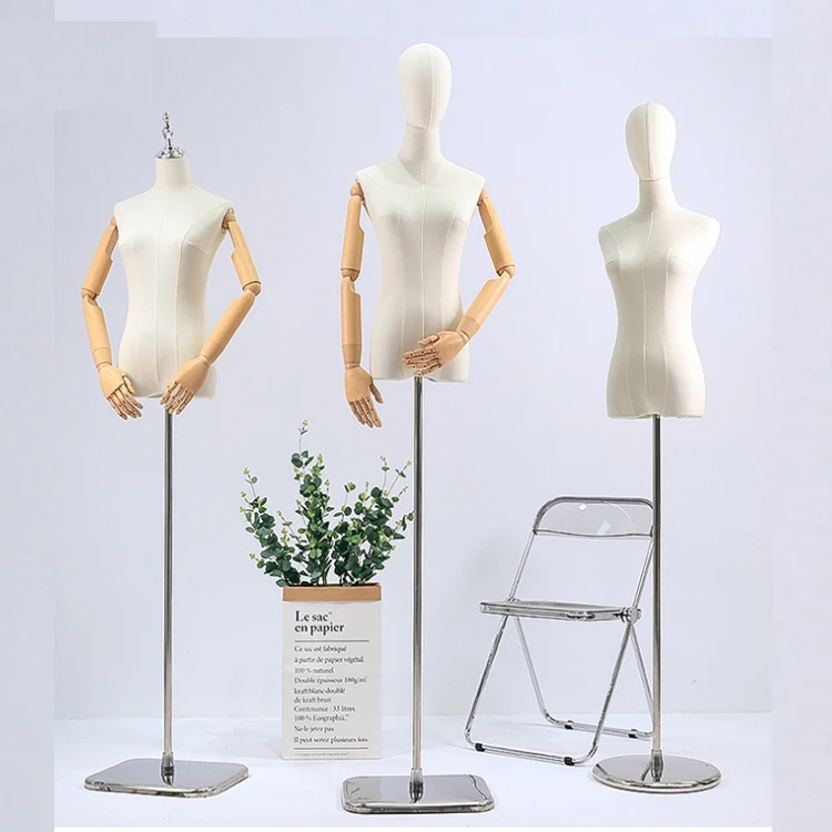Clothes Store Model Prop Female Half-Body Hanger Model Dummy Garment Wedding Dress Window Display Stand Women Up-Body Mannequins