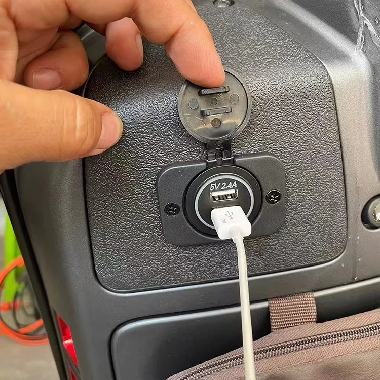 5V 3.1A 12V Dual USB Car Charger with Panel Waterproof Power Adapter Socket Outlet for Vehicle Boat Truck Motorcycle