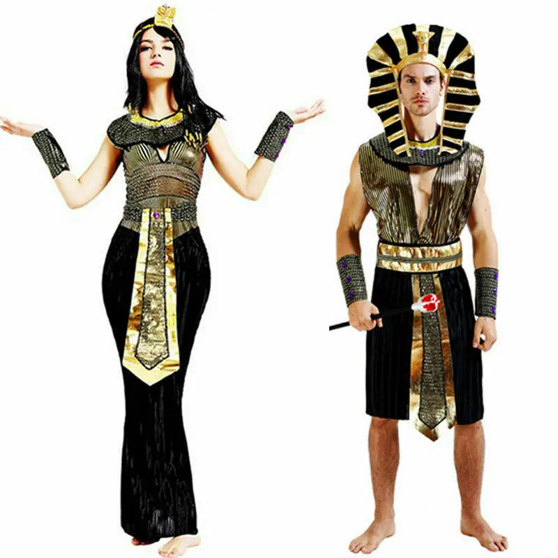 Adults Egyptian Pharaoh Kit Mens Ladies Egypt Fancy Dress Costume Unisex Outfit