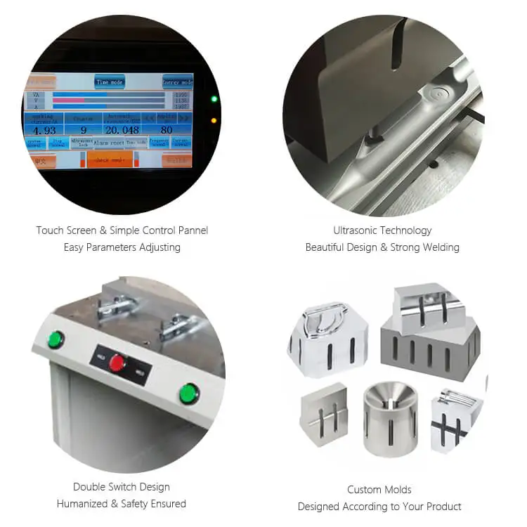 HONGJINSONIC Roll to roll filter bag ultrasonic welding head machine generator box for lanyards line mobile chargers