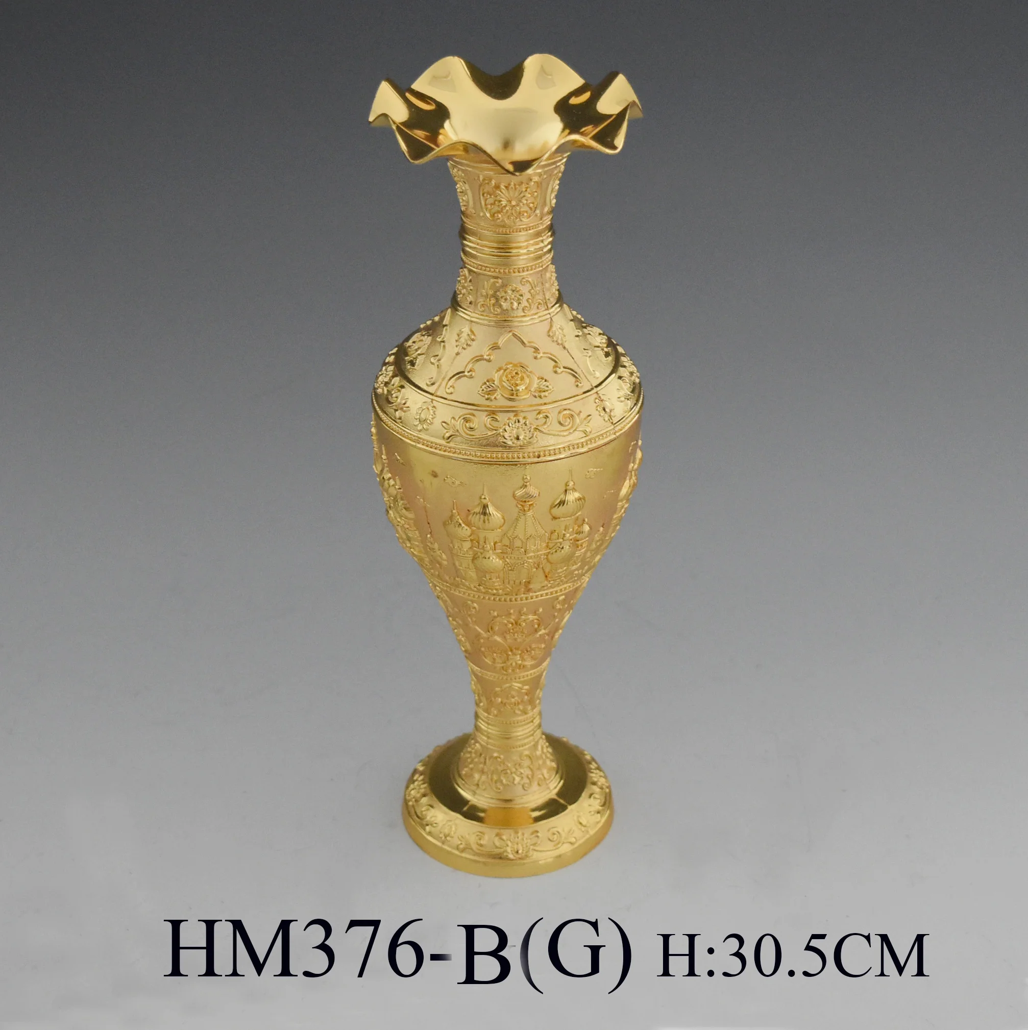 Arabic home hotel zinc alloy wedding decoration flower silver Islamic vase