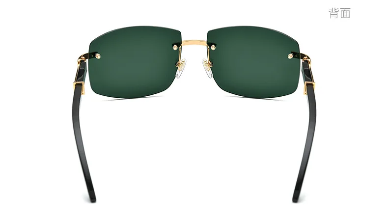 Rimless Square Glasses Women Buffalo Horn Eyeglasses Frames Mens Nylon Buffs Sunglasses Luxury Eyewear 150259