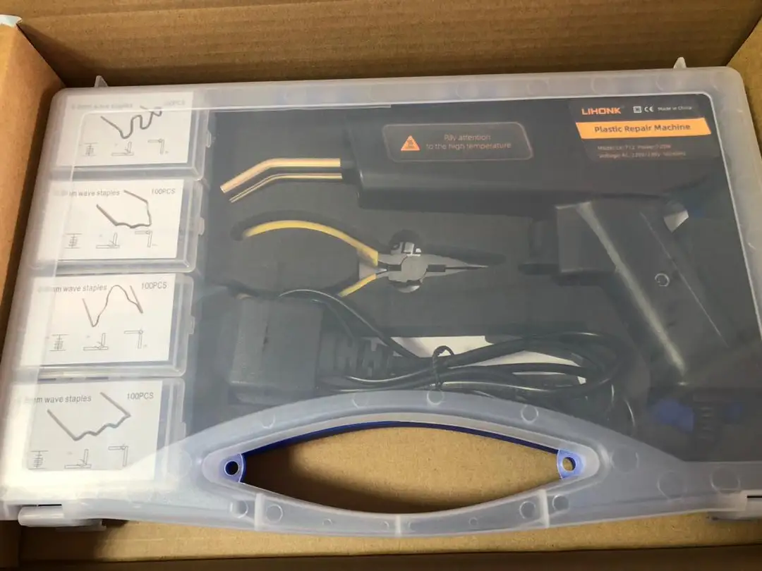 LK-712 120W Professional Plastic Welding Gun with Hot Staplers Car Bumper Repair Welder Kit Fender Welding Machine