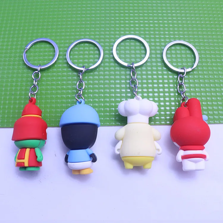 Street PVC Figure Keychain Cookie Monster Cartoon Doll Key Rings Car Backpack Keyholder Cute Key Buckle Kid Gift