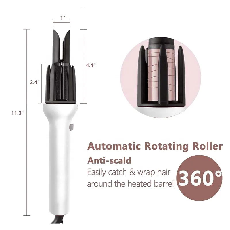 Automatic Curling Iron Wand Professional Ceramic Hair Curler Rollers  Big Barrel Magic Spiral Hair Roller Rose