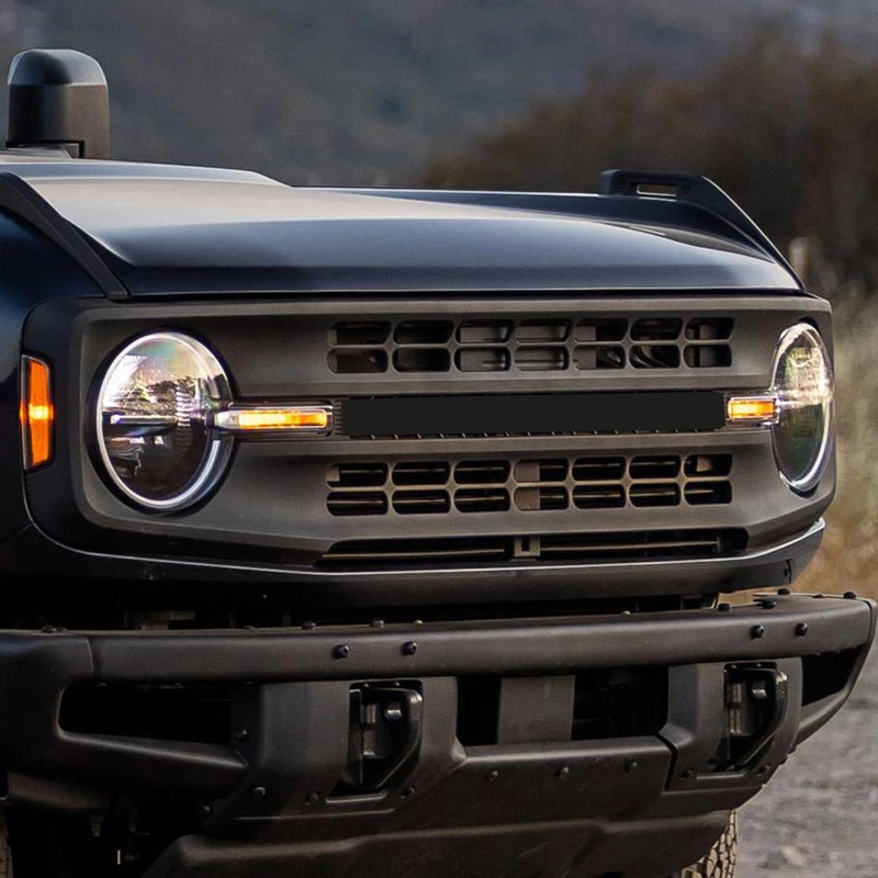 Low Configuration Car Chrome Front Radiator Grill Lights For Ford Bronco Grille Panel Factory Oem